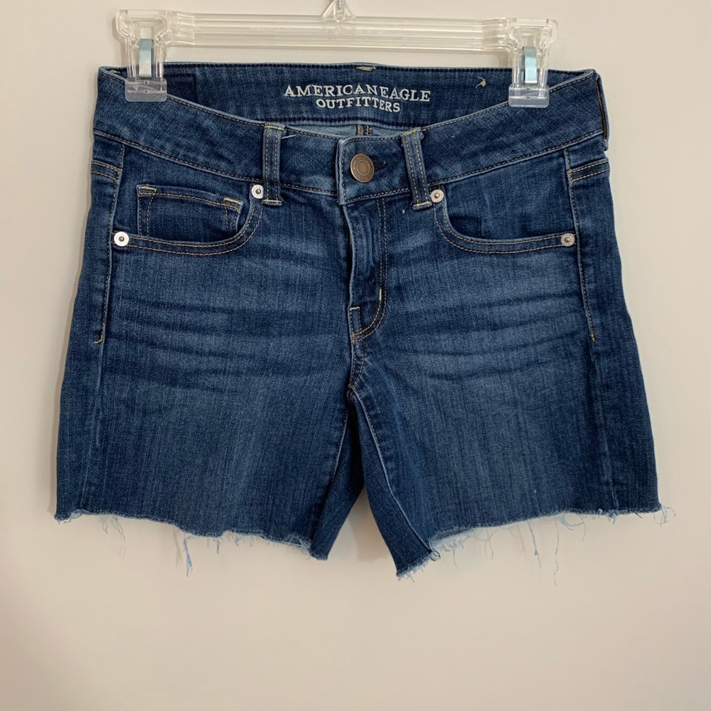 AEO cutoff raw hem shorts